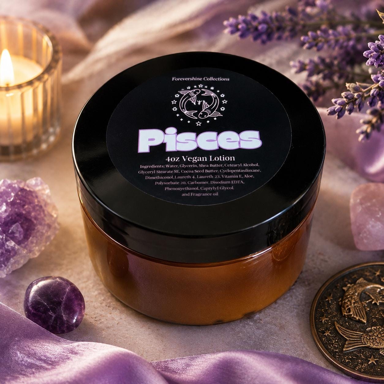 Pisces Vegan Lotion (4oz): Handmade Zodiac Astrology Gift
