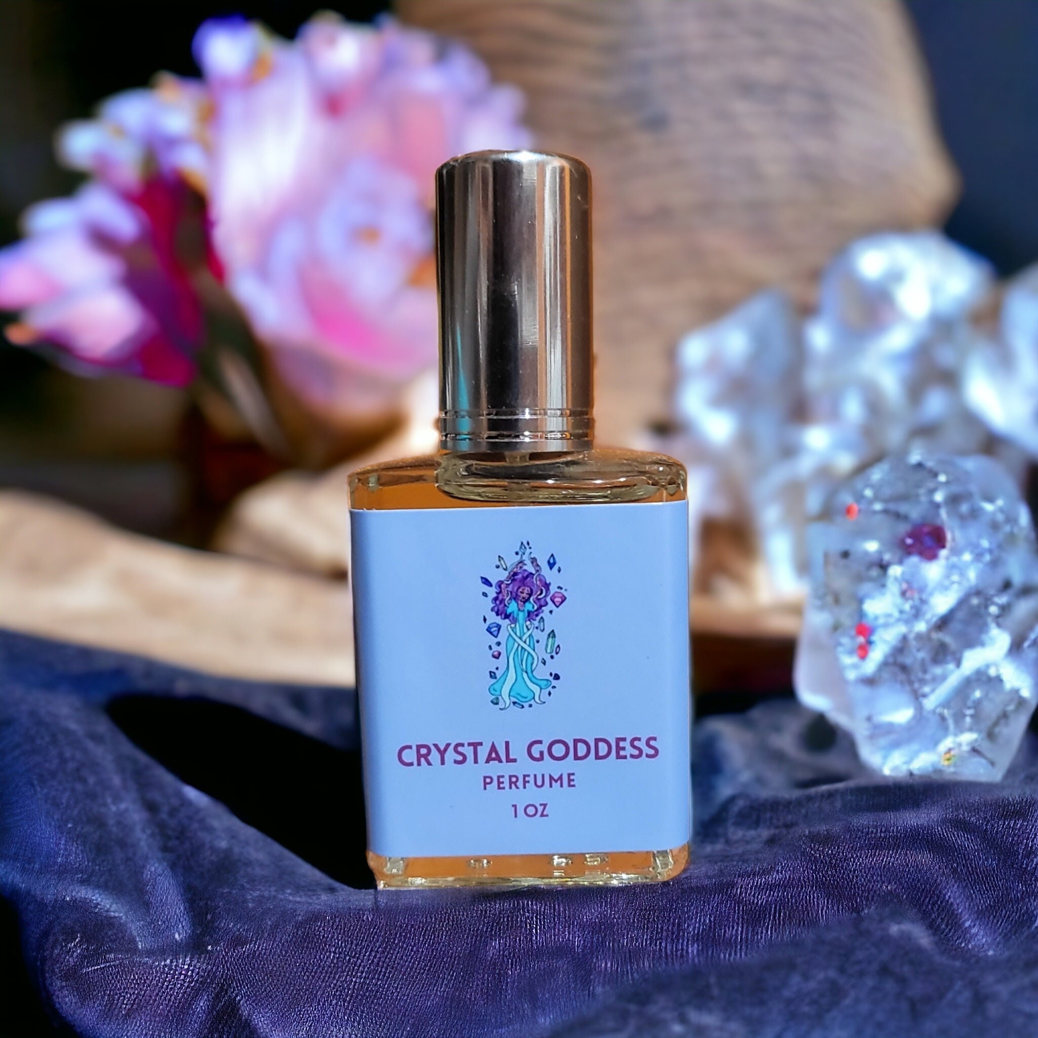 Crystal Goddess Perfume: Italian Bergamot, Camellia & Sandalwood - 1oz