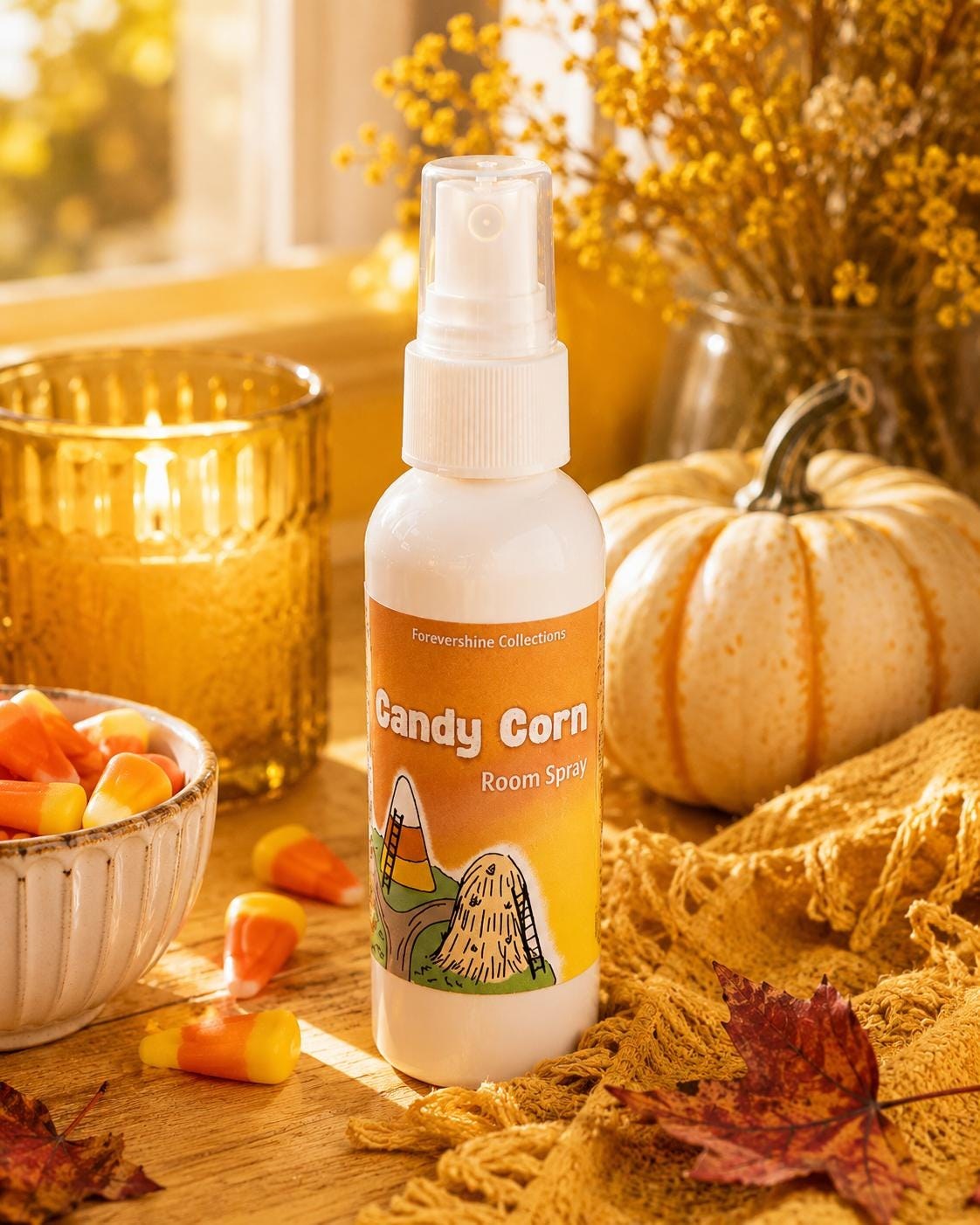 Candy Corn 4oz Room Spray - Candy Corn Linen Spray - Candy Corn Scented Spray - Fall Scents - Halloween Scents