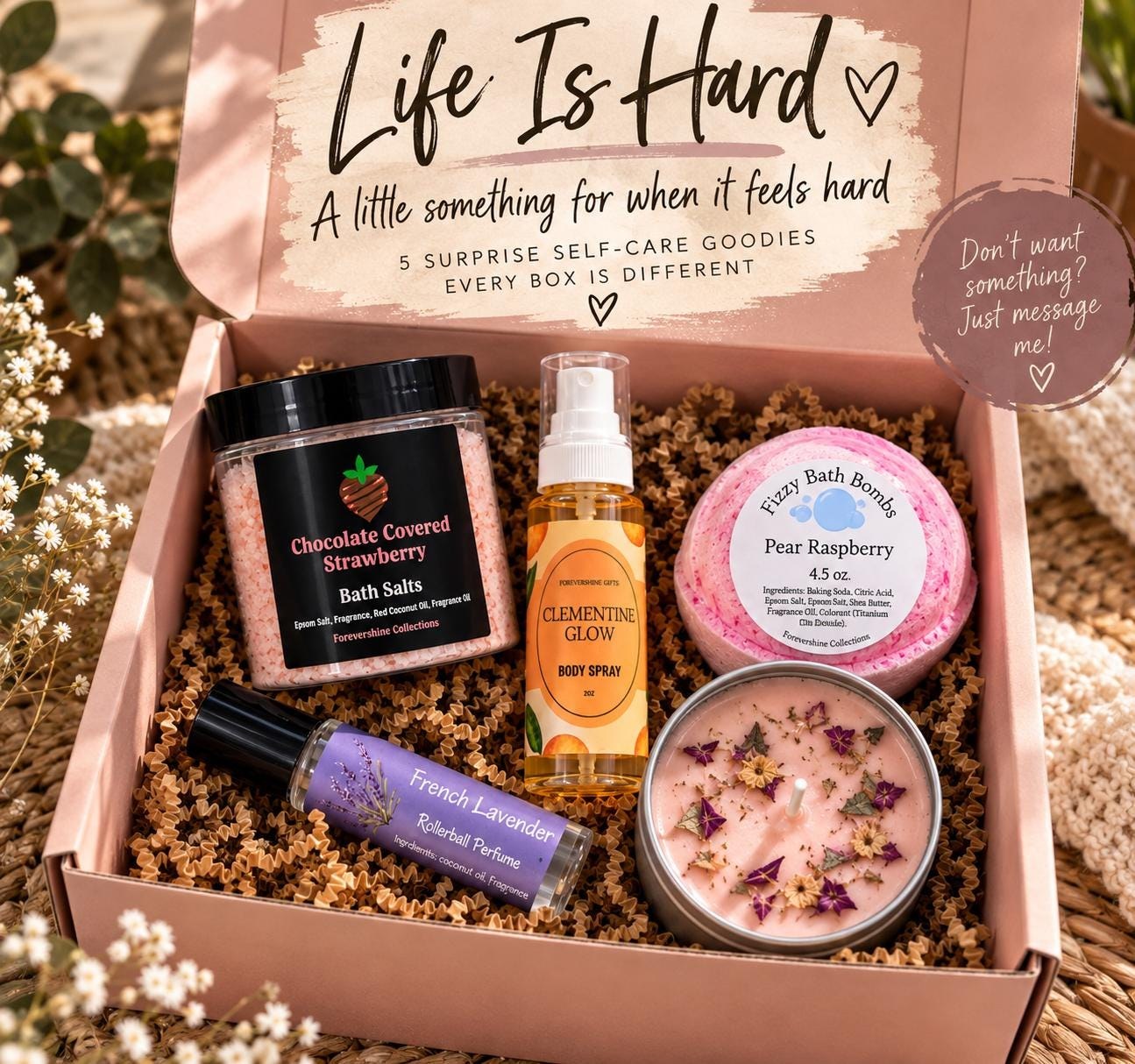 A Little Something for When Life Feels Hard – Care Package Gift, Thinking of You Gift, Self Care Box, Encouragement Gift, Pick Me Up Gift