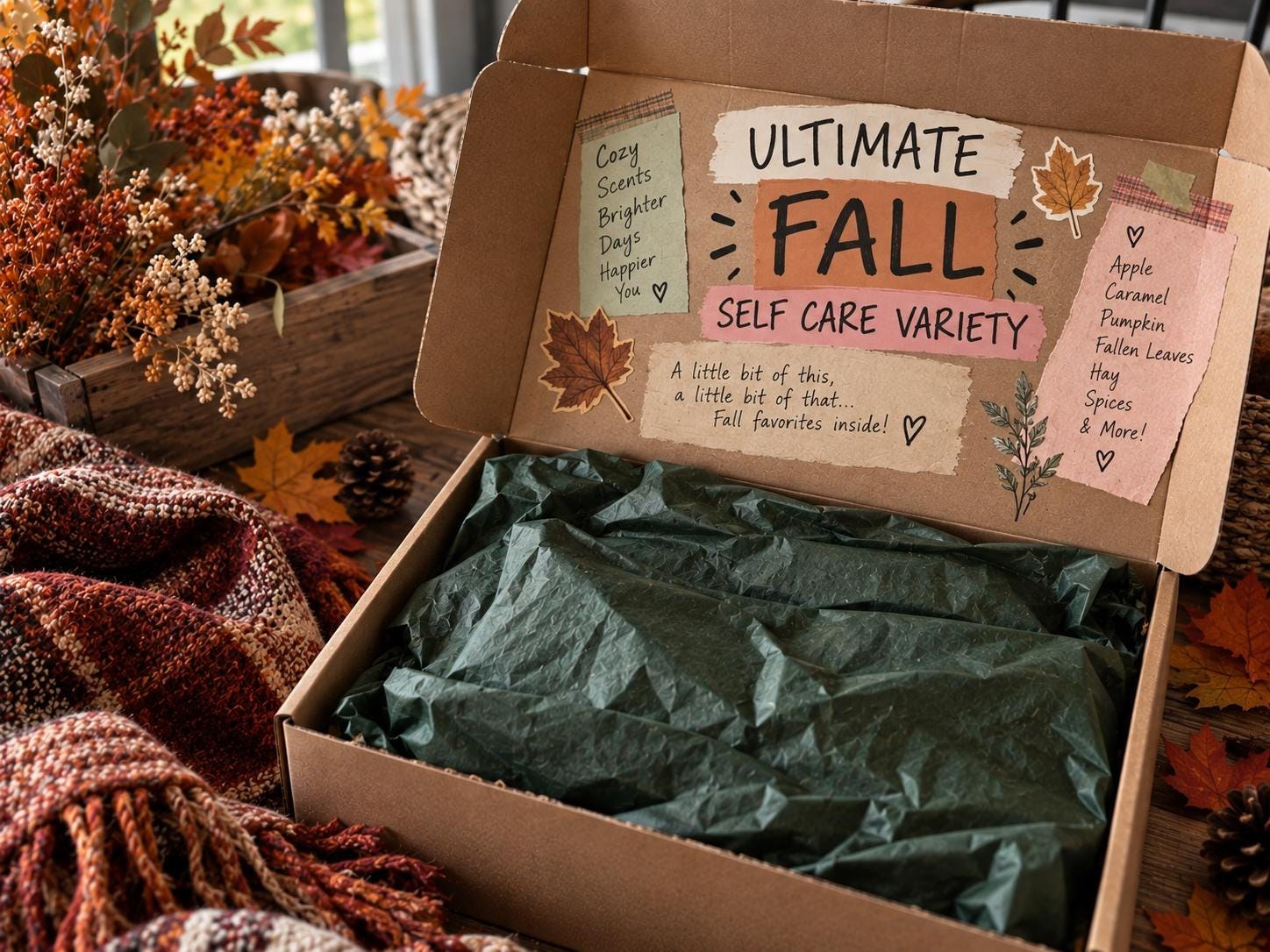 Ultimate Fall Self Care Box – Autumn Bath & Body Gift Set, Seasonal Variety Gift, Cozy Fall Surprise Box