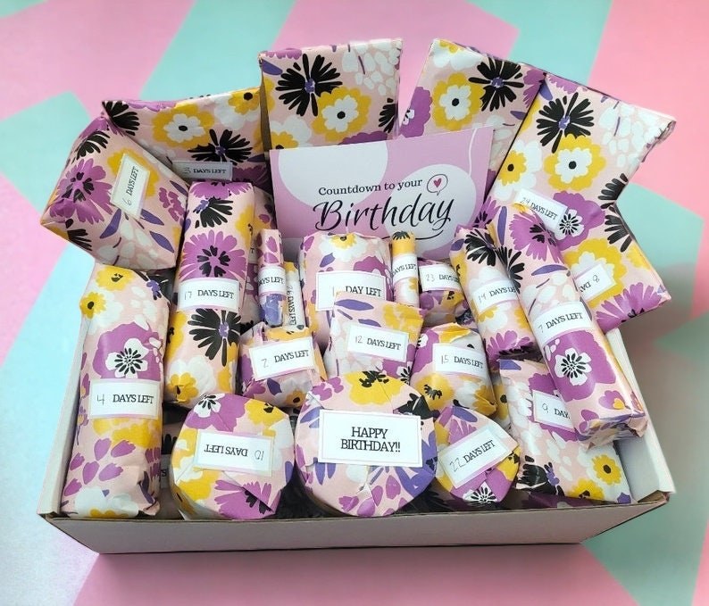 Custom Birthday Countdown Box: Self Care Advent Gift