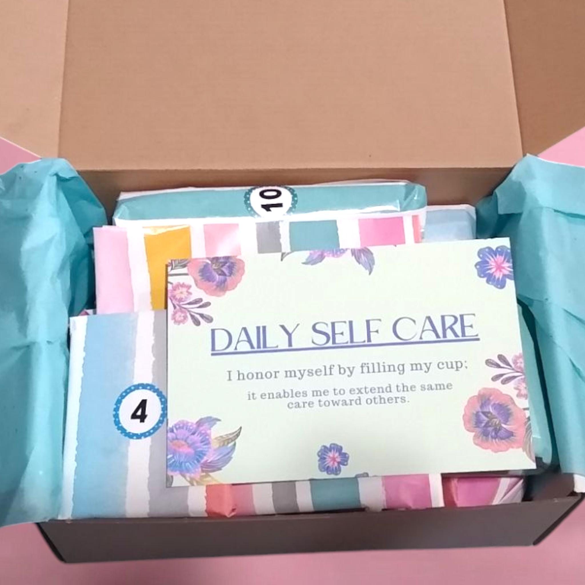 Daily Self Care Gift Box - Lift Spirits - Just Because - Encouragement Box - Wrapped Gifts - Pick Me Up - Open One a Day